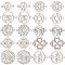 20Pcs 10 Styles Stainless Steel Connector Charms, Flower & Clover & Flat Round Links, Mixed Shapes, Stainless Steel Color, 14~21x15~20x1~1.5mm, Hole: 1.2~1.8mm, 2pcs/style