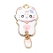 Alloy Enamel Pendants, Cadmium Free & Nickel Free & Lead Free, Golden, Cat Charm, White, 31x15.5x2mm, Hole: 2mm