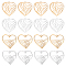 DICOSMETIC 16Pcs 4 Style Stainless Steel Ocean Wave in Heart Pendants Heart with Rainbow Pendant Heart Shape Hawaii Pendant Beach Wave Charm Ocean Lover Charm Filigree Charms for Jewelry Making