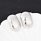 304 Stainless Steel Stud Earrings, Rectangle, Stainless Steel Color, 28.5x18mm