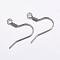 Tarnish Resistant 304 Stainless Steel Earring Hooks, with Horizontal Loop, Stainless Steel Color, 17.5x19x1.5mm, Hole: 2mm, 21 Gauge, Pin: 0.7mm