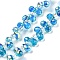 Electroplate Transparent Glass Beads Strands, AB Color Plated, Faceted Teardrop, Top Drilled, Deep Sky Blue, 6x4mm, Hole: 0.8mm, about 97~102pcs/strand, 10.63''~14.80''(27~37.6cm)