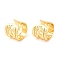 Brass Hollow Oval Cuff Earrings, Long-Lasting Plated, Lead Free & Cadmium Free, Real 18K Gold Plated, 16.5x18x14.5mm