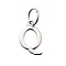 925 Sterling Silver Pendants, Letter, Letter Q, 10x7x1mm, Hole: 4mm