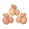 Natural Topaz Jade Links connectors, with Brass Findings, Faceted, Golden, 30.5~31x33x5mm, Hole: 1.8mm