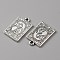 Tibetan Style Alloy Pendants, Rectangle with Tarot Pattern, The World XXI, 23x14x1.5mm, Hole: 1.8mm