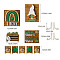 Saint Patrick's Day Wood Tiered Tray Decor Sets, for Party Home Desktop Decoration, Mixed Shapes, 120mm