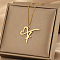 304 Stainless Steel Heart Initial Pendant Necklaces for Women Men, Golden, Letter F, 15.75~17.72 inch(40~45cm)