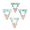 Transparent Resin & White Wood Pendants, Hollow Triangle Charms with Paillettes, Light Sky Blue, 27.5x24x3.5mm, Hole: 1.8mm