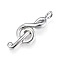 Tarnish Resistant 316 Surgical Stainless Steel Pendants, Musical Note, Stainless Steel Color, 37x13.5x6mm, Hole: 3.5mm