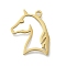 304 Stainless Steel Pendants, Hollow Unicorn Charms, Laser Cut, Real 18K Gold Plated, 25x23.5x1.5mm, Hole: 2mm