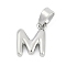 Brass Charms, Letter, Cadmium Free & Lead Free, Long-Lasting Plated, Rack Plating, Letter M, 10.5x8x2.5mm, Hole: 3x5mm