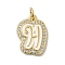 Brass Micro Pave Cubic Zirconia Pendants, Cadmium Free & Nickel Free & Lead Free, with Jump Rings, Real 18K Gold Plated, Letter H, 20x14x2mm, Hole: 3.8mm