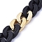 Handmade Curb Chains, Cuban Link Chains, with Opaque Spray Painted Acrylic and CCB Plastic Linking Rings, for Jewelry Making, Black, Link: 30x20.5x6mm, 39.37 inch(1m)/strand