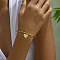 Fashionable Heart with Word Forever Love 201 Stainless Steel Cuff Bangles for Women