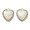 Alloy Enamel Pendants, with Rhinestone, Heart Charm, Light Gold, 21x18x3mm, Hole: 1.8mm