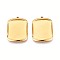 304 Stainless Steel Pendant Cabochon Settings, Ion Plating(IP), Rectangle, Real 18K Gold Plated, Tray: 21.5x18.5mm, 28.5x21x2mm, Hole: 1.6mm