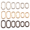 18Pcs 9 Colors Alloy Spring Gate Rings, Oval, Mixed Color, 28.5~44x21~25x4.5mm, 2pcs/color