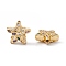 Rack Plating Brass Micro Pave Colorful Cubic Zirconia Beads, Cadmium Free & Nickel Free & Lead Free, Star, Real 18K Gold Plated, 15x15.5x7mm, Hole: 1.6mm
