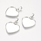 Tarnish Resistant 201 Stainless Steel Pendant Cabochon Settings, Plain Edge Bezel Cups, Heart, Stainless Steel Color, Tray: 16.5x19mm, 21.5x20x1.5mm, Hole: 2.5x6mm