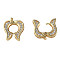 Brass Pave Clear Cubic Zirconia Twister Clasp, Nickel Free, Real 18K Gold Plated, 16x14x3mm, Hole: 1.4mm
