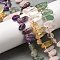 Chakra Natural Amethyst & Rose Quartz & Quartz Crystal & Citrine & Green Aventurine Beads Strands, Nuggets, Top Drilled, Tumbled Stone, with Seed Beads , 9.5~20x4~9x4.5~6mm, Hole: 1mm, about 49~60pcs/strand, 14.96''~16.14''(38~41cm)