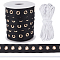 10 Yards Cotton Button Tapes, Brass Eyelet Twill Tape, for Clothing Accessories, with 10M Round Cotton Thread, Mixed Color, 2~19x2mm

