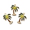Alloy Rhinstone Pendants, Coconut Tree, Colorful, 28.5x20.5x3.5mm, Hole: 2.5mm