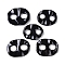 Natural Black Gemstone Pendant, 32.5~40x41.5~52x5~6mm, Hole: 9.5~14.5mm