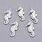 Tibetan Style Alloy Charms, Lead Free & Cadmium Free, SeaHorse, Silver, 22x9x3mm, Hole: 1.5mm