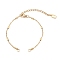 Handmade PVD Vacuum Plating 304 Stainless Steel Bracelet Making, with Oval Charms Extender and Lobster Claw Clasps, Tube, Golden, 6-1/4 inch(16cm), Hole: 3mm