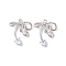 Brass Micro Pave Clear Cubic Zirconia Pendants, Cadmium Free & Nickel Free & Lead Free, Bowknot, Real Platinum Plated, 24.5x20x4mm, Hole: 1.6mm