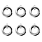 201 Stainless Steel Interlocking Ring Pendants, with Crystal Rhinestone, Electrophoresis Black & Stainless Steel Color, 27mm, 6pcs/box