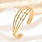 304 Stainless Steel Cuff Bangles for Women, Real 18K Gold Plated, Inner Diameter: 2-1/4 inch(5.7cm)