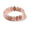 Natural Strawberry Quartz Oval Beaded Stretch Bracelet, Gemstone Jewelry for Women, Inner Diameter: 2-1/8 inch(5.4~5.5cm)