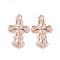 Tibetan Style Alloy Pendants, For Easter, Crucifix Cross, Cadmium Free & Lead Free, Rose Gold, 22.5x14x2mm, Hole: 1.5mm, about 875pcs/1000g