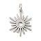 Non-Tarnish 201 Stainless Steel Pendants, with Jump Ring, Sun, Stainless Steel Color, 17.5x13.5x1mm, Jump Ring: 5x0.8mm, 3.4mm Inner Diameter