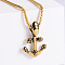 Fashionable Stainless Steel Skull Anchor Pendant Punk Hip-hop Personality Necklaces, Golden