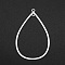 Tarnish Resistant 201 Stainless Steel Links, For Earring Making, Laser Cut, Teardrop, Stainless Steel Color, 47x30x1mm, Hole: 1.6mm