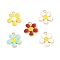 Alloy Enamel Pendants, Flower with Smiling Face Charm, Cadmium Free & Nickel Free & Lead Free, Golden, Mixed Color, 21.2~21.3x18x1.4~1.5mm, Hole: 2~2.2mm
