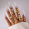 8Pcs Alloy Finger Rings Sets, Golden, Inner Diameter: 18mm