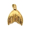 304 Stainless Steel Pendants, Golden, Tail, 21.5x19.5x3.5mm, Hole: 7.5x3.5mm