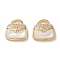 Brass Micro Pave Cubic Zirconia Peg Bails Pendants, for Half Drilled Beads, Cadmium Free & Nickel Free & Lead Free, with Shell, Bag, Real 18K Gold Plated, 14.5x15x5.5mm, Hole: 6x2mm, Pin: 0.6mm