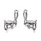 Alloy Pendants, Cadmium Free & Nickel Free & Lead Free, Dog, Platinum, 20x18x5mm, Hole: 1.8mm