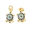 Brass Micro Pave Cubic Zirconia Charms, Cadmium Free & Nickel Free & Lead Free, Sea Turtle Charms, with Jump Ring, Real 18K Gold Plated, 12.5x7x2.5mm, Hole: 2.5mm