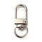 Alloy Swivel Clasps, Platinum, 33x12x5.5mm, Hole: 9x6.5mm