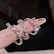 Alloy & Rhinestone Cuff Finger Rings Sets, Heart/Bowknot, Light Rose, Inner Diameter: 15~20mm
