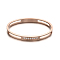 Ion Plating(IP) 304 Stainless Steel Bangles, with Rhinestone, Rose Gold, 53x64mm, 8mm