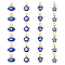 DICOSMETIC 24Pcs 4 Styles Evil Eye Charms Brass Enamel Charms Heart/Star/Round/Eye Beads Pendant Charm with Jump Rings Marine Blue Evil Eye Charms for DIY Jewelry Making and Craft, Hole: 2.5~3mm