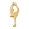 304 Stainless Steel Pendants, Laser Cut, Roller Gymnast Charm, Golden, 39x14.5x1.5mm, Hole: 1.5mm